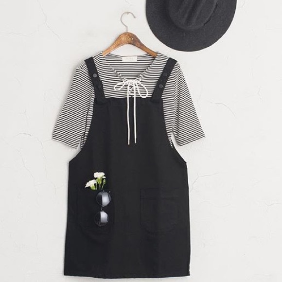 Olive & Oak Dresses & Skirts - Olive Clothing Black pinafore dress